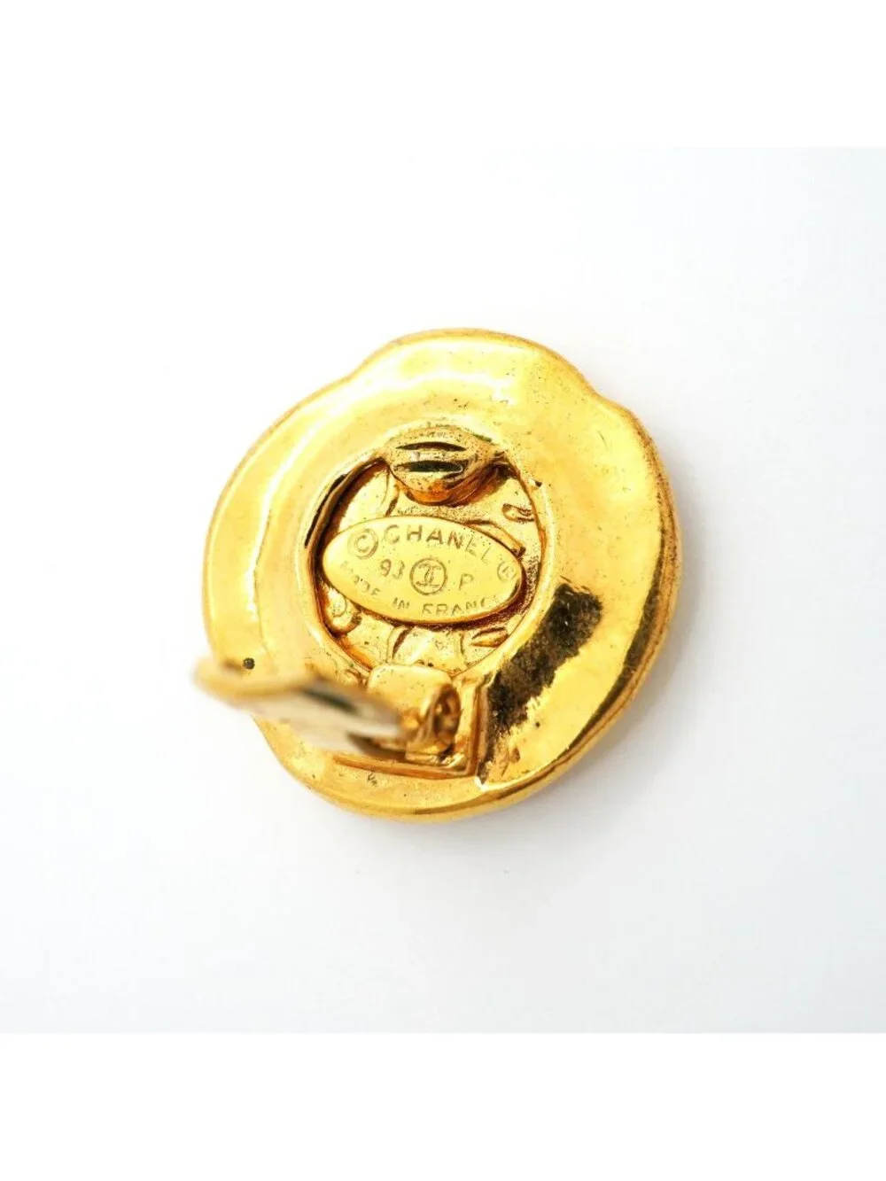 Chanel Earrings Vintage CC Logo Gold Plated